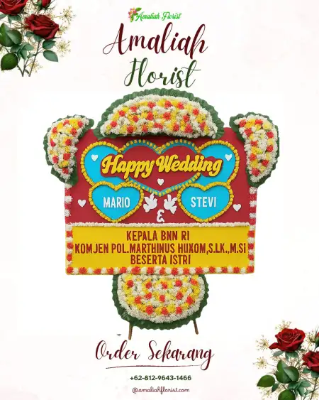Papan Bunga Pernikahan Pinang Mas